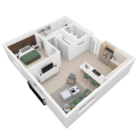 1 Bed - 1 Bath |743 sq.ft. A3